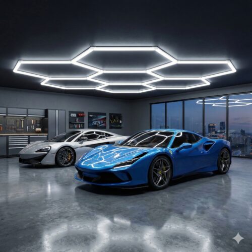 Lampara hexagonal de 7 hexágonos