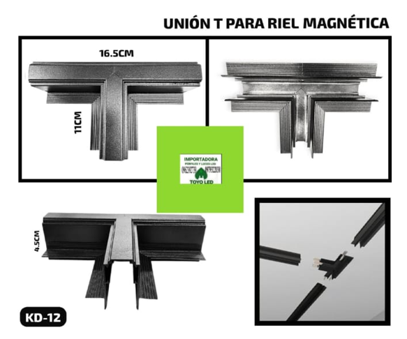 Unión T para riel magnética