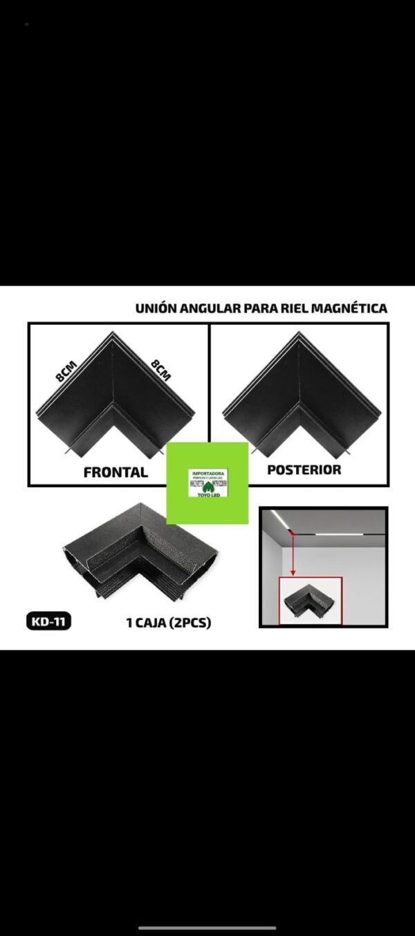 Unión angular para riel magnética