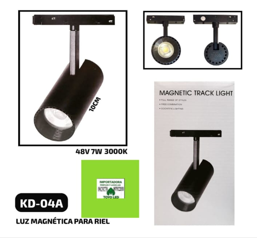 Luz magnética para riel magnética