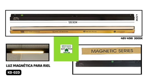 Luz magnética para riel magnética