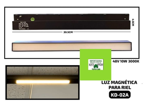 Luz magnética para riel magnética
