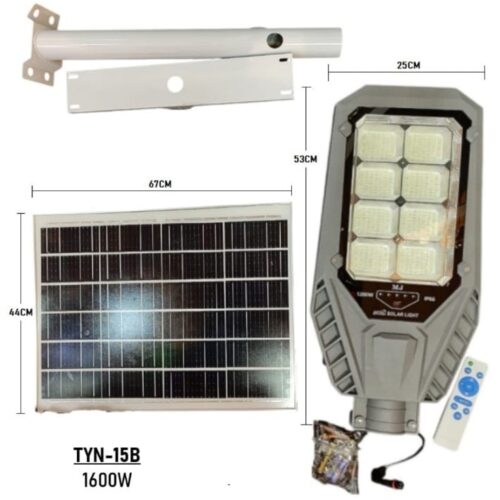Reflector Solar LED Suburbano TYN-15B 1600W con Panel Independiente y Control Remoto