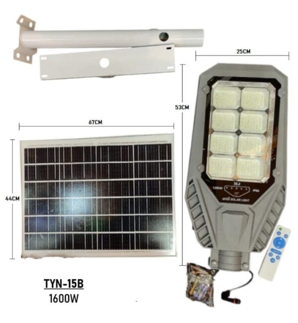 Reflector Solar LED Suburbano TYN-15B 1600W con Panel Independiente y Control Remoto