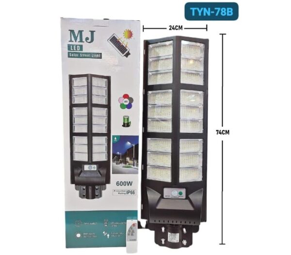 Lámpara Solar Suburbana LED TYN-78B 600W Todo-en-Uno con Sensor de Movimiento y Control Remoto