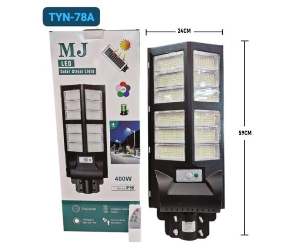Lámpara Solar Suburbana LED TYN-78A 400W All-in-One con Sensor de Movimiento y Control Remoto