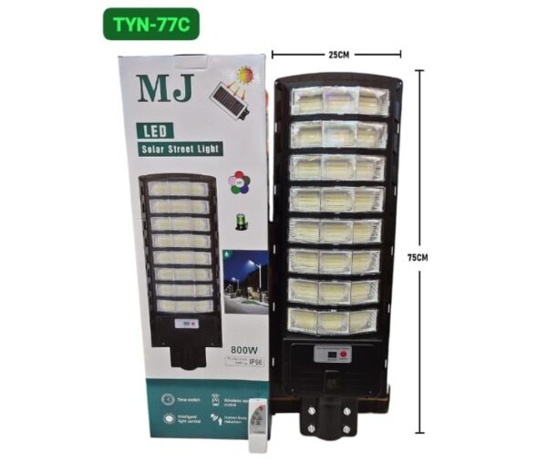 Lámpara Solar Suburbana LED TYN-77C 800W Todo-en-Uno con Sensor de Movimiento y Control Remoto