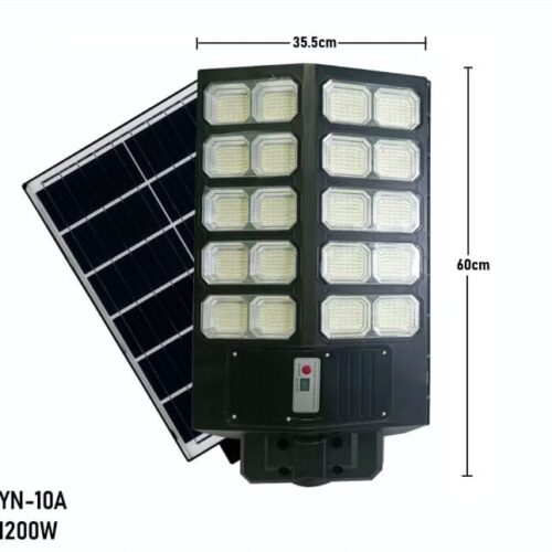 Reflector Solar LED Suburbano TYN-10A 1200W con Panel Independiente y 12 Módulos LED